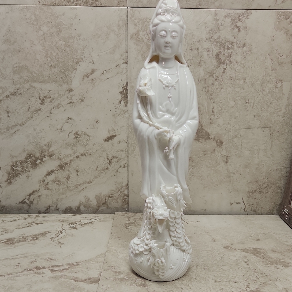 16" Dehua Pottery Porcelain  Guan Yin Kwan-yin Goddess Boddhisattva